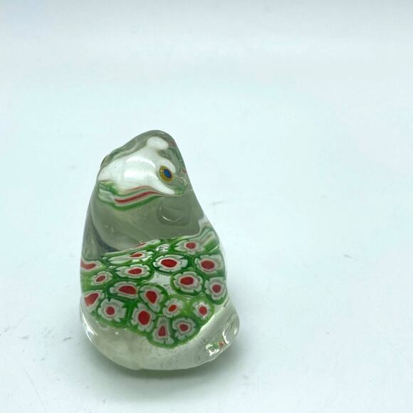 VINTAGE Art Glass MILLEFIORI‎ Frog Paper Weight 1 1/2” - Picture 3 of 9